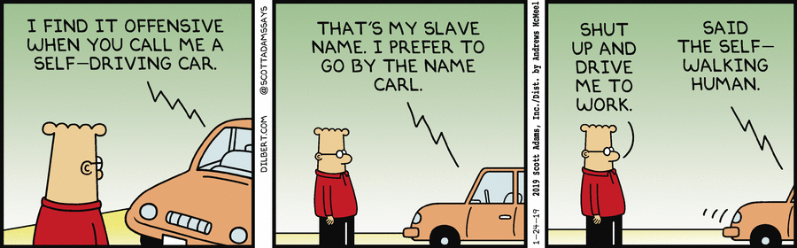 Dilbert and his self-driving car